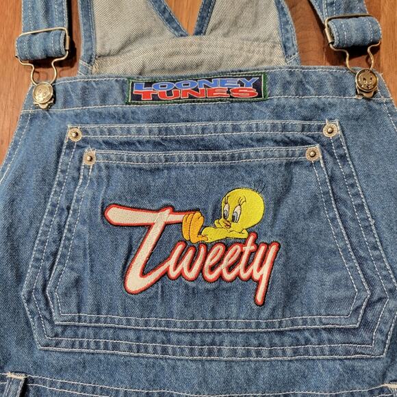 Vintage Looney Tunes Product Warner Bros. Tweety Bird Overalls 1997 Size… - Picture 7 of 14
